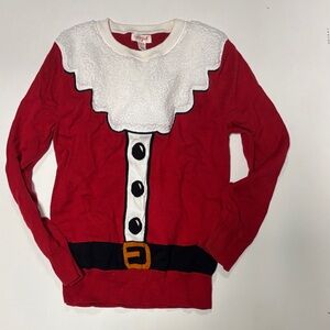 Youth medium Santa sweater Cozy Red ugly Christmas Sweater